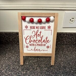 Hot Chocolate Sign Wood Decor NEW